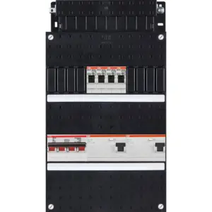 ABB Hafonorm 3-phasiger Inneneinsatz mit Deckel mit 4 Stromkreisen, 2 FI-Schutzschaltern und 4-poligem Hauptschalter