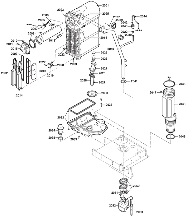 Exploded view Remeha Quinta Ace 160: Binnenwerk