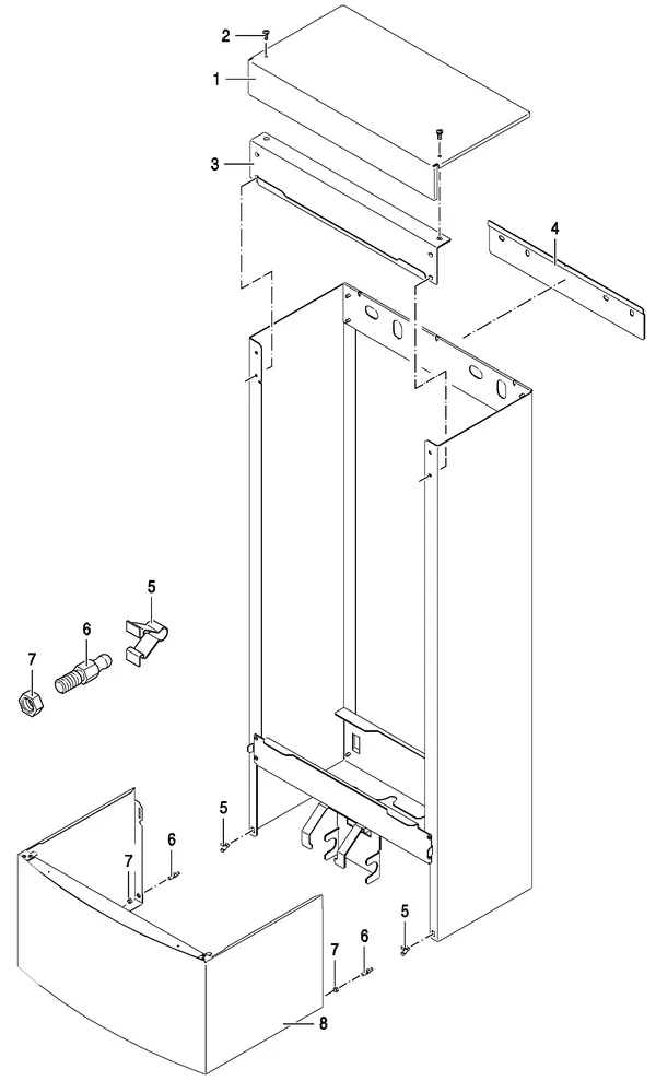 Exploded view Nefit (Bosch) TrendLine II HRC25 CW6 II: Opslag tank mantel