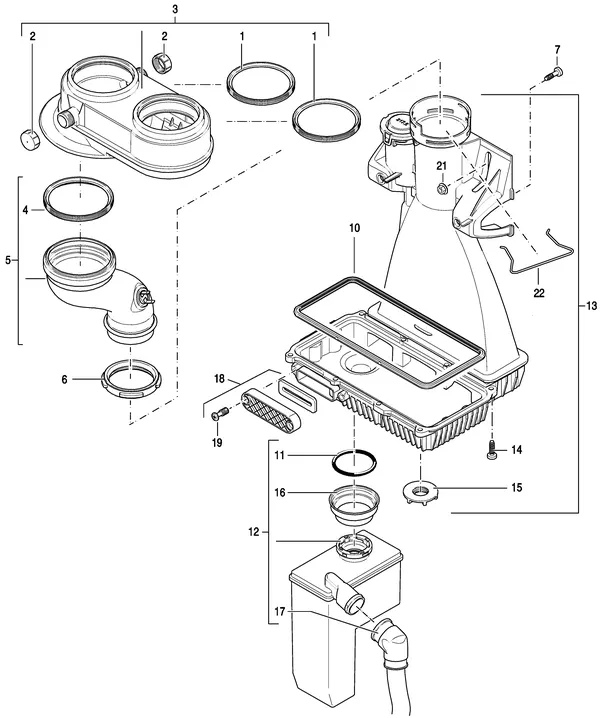 Exploded view Nefit (Bosch) TrendLine II HRC25 CW6 II: Rookgasafvoer