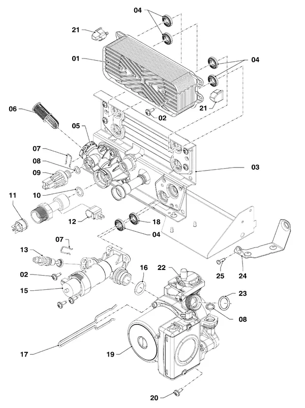Explosionszeichnung Vaillant ecoCOMPACT VSC 306/4-5 90: Anschlussteile