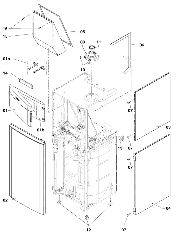 Explosionszeichnung Vaillant ecoCOMPACT VSC 306/4-5 90: Verkleidungsteile