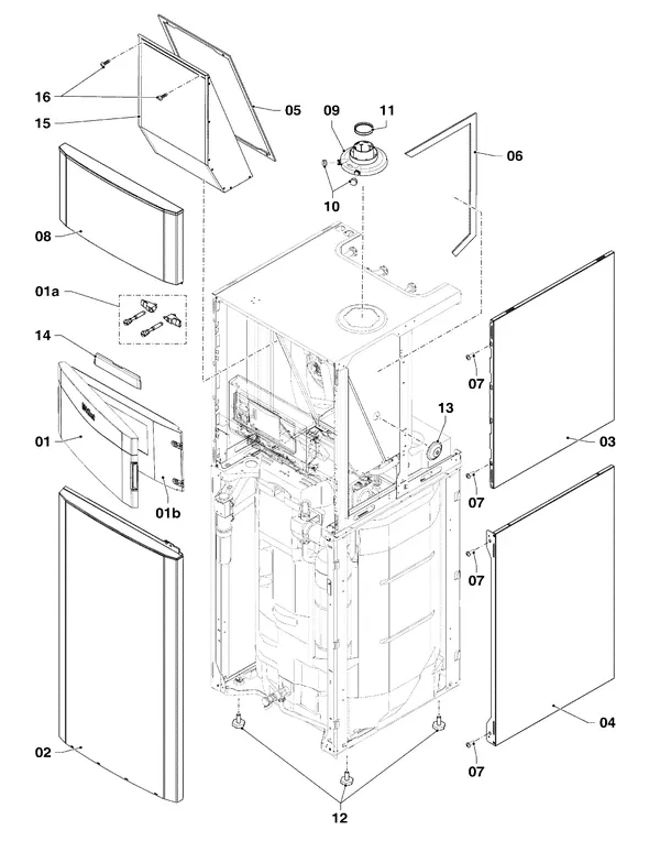 Explosionszeichnung Vaillant ecoCOMPACT VSC 306/4-5 150: Verkleidungsteile