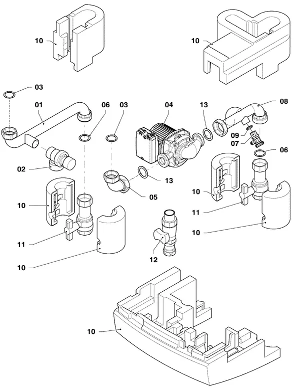 Explosionszeichnung Vaillant ecoTEC plus VC 806/5-5 R3: Pumpe