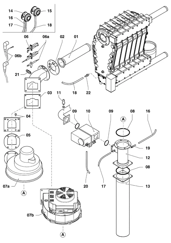 Explosionszeichnung Vaillant ecoCRAFT VKK 1206/3 R1: Brenner