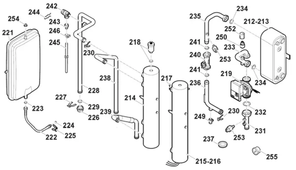 Explosionszeichnung Remeha Mercuria: Hydraulisch circuit