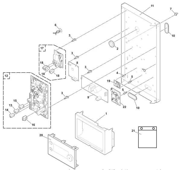 Exploded view Remeha Elga Ace binnenunit 6kW: Bedieningspaneel