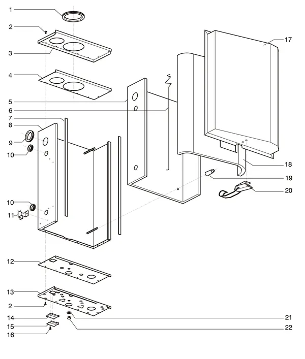 Exploded view Intergas Prestige CW6 A: Binnenmantel