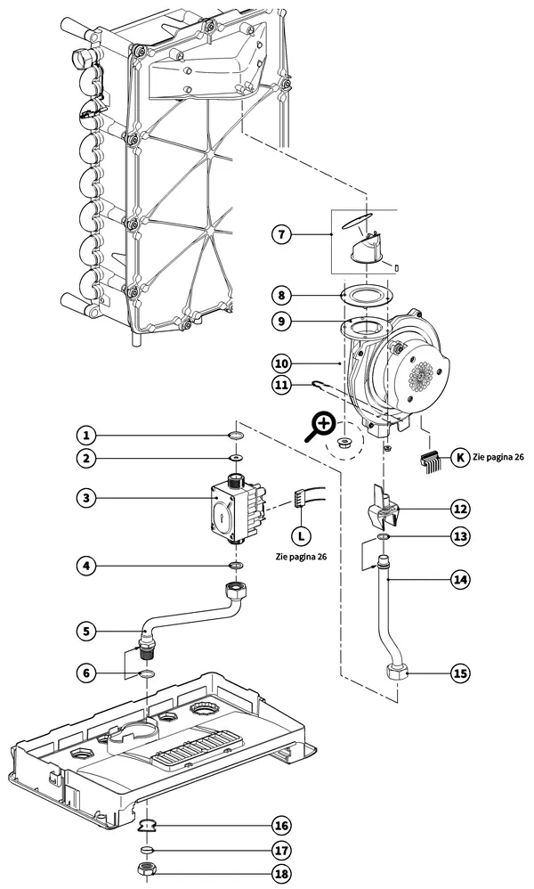 Exploded view Intergas Xtreme 30: Gasstraat