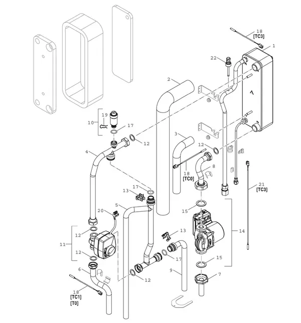 Explosionszeichnung Bosch Compress Hybrid 3400i AWS (HC3400iAW Si): Hydraulik Split