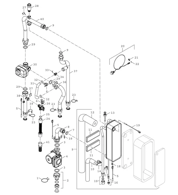 Explosionszeichnung Bosch Compress Hybrid 3400i AWS (CS3400iAWS 10B): Hydraulik