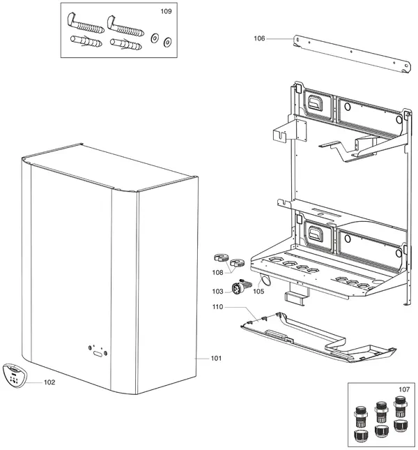 Exploded view Atag IDM | binnenunit wand: Mantel