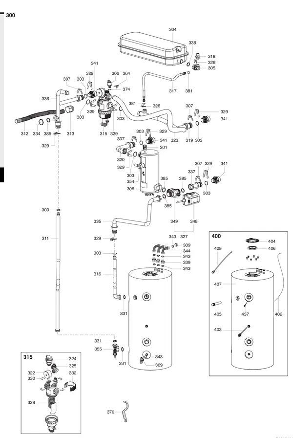 Exploded view Atag Energion IDU M-L F 2Z: Hydraulische componenten