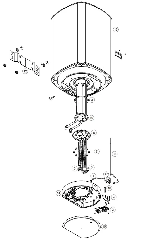 Exploded view Itho Daalderop Smart Boiler Mono Plus 30 03-00343: Totaaloverzicht