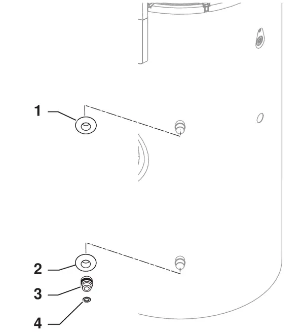 Exploded view Remeha Azorra Ace 250: Aansluitingen 200 250