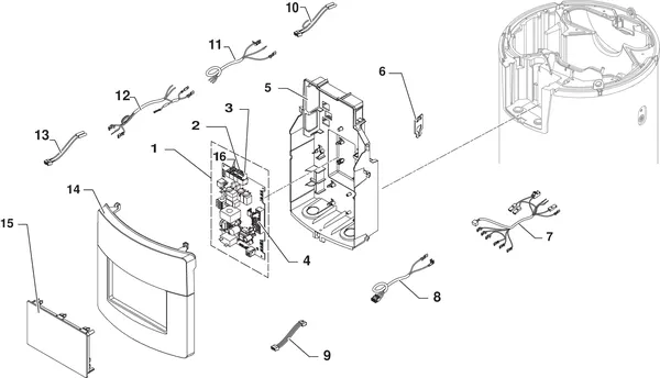 Exploded view Remeha Azorra Ace 200 H: Bedieningspaneel