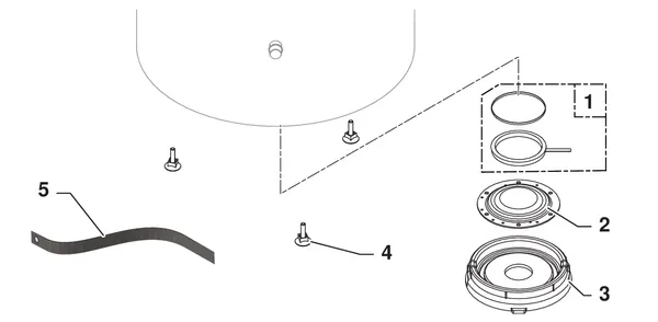 Exploded view Remeha Azorra Ace 200 H: Onderste inspectieluik