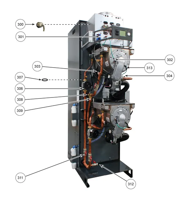 Exploded view Remeha CWH Ace 30/201: Pomp vanaf serienr 23xxxxxx