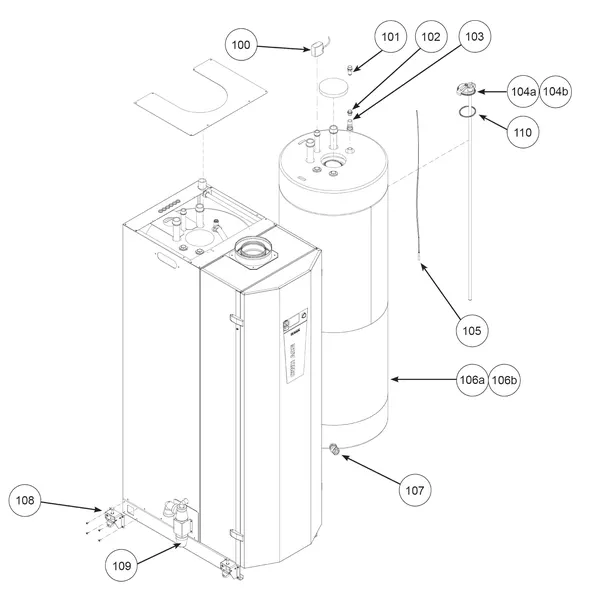 Exploded view Remeha CWH Ace 30/201: Tank t m serienr 22xxxxxx