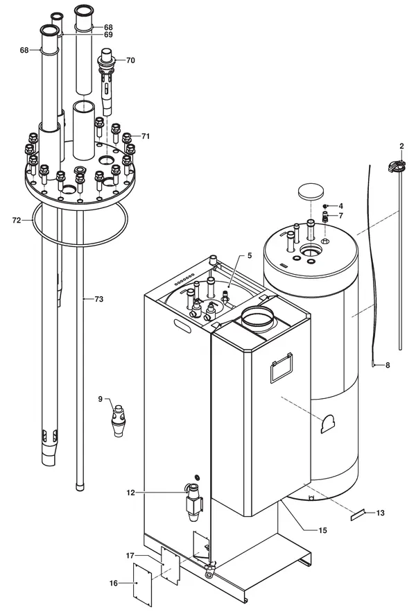 Explosionszeichnung Remeha Sentry Malvern CWH: Sentry malvern cwh