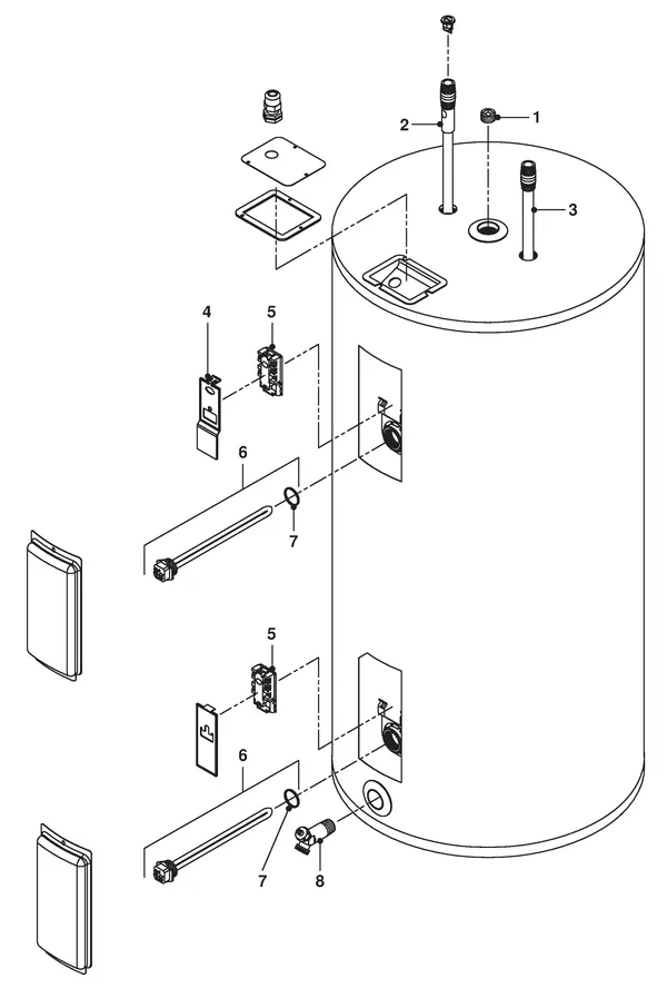 Exploded view Remeha Sentry ES: Totaaloverzicht