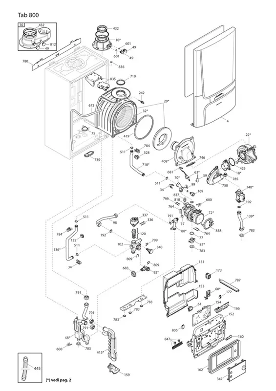 Exploded view Remeha Calenta Ace-Matic 35ds: Totaaloverzicht