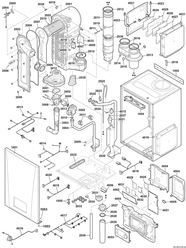 Exploded view Remeha Quinta 65 (2025): Totaaloverzicht