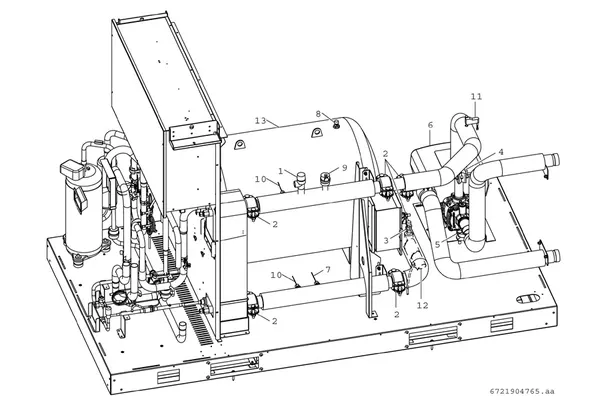 Explosionszeichnung Bosch Compress 3000 AWP (CS3000AWP 16 MB): Warmwasserspeicher und Inverterpumpe