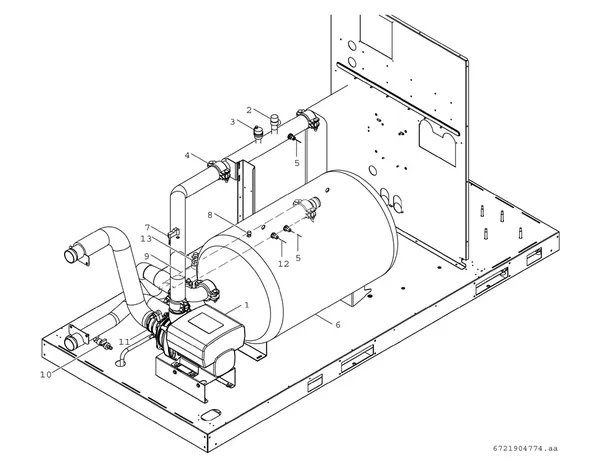 Explosionszeichnung Bosch Compress 3000 AWP (CS3000AWP 41 MB): Warmwasserspeicher und Inverterpumpe