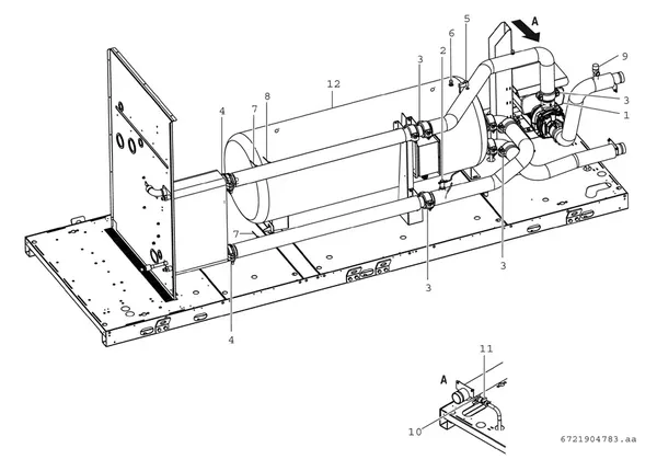 Explosionszeichnung Bosch Compress 3000 AWP (CS3000AWP 53 MBC): Warmwasserspeicher und Inverterpumpe