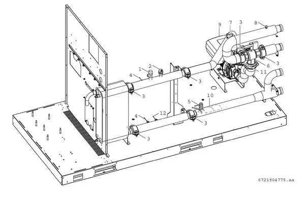 Explosionszeichnung Bosch Compress 3000 AWP (CS3000AWP 31 SC): Inverterpumpe und Warmwasser-Umschaltventil