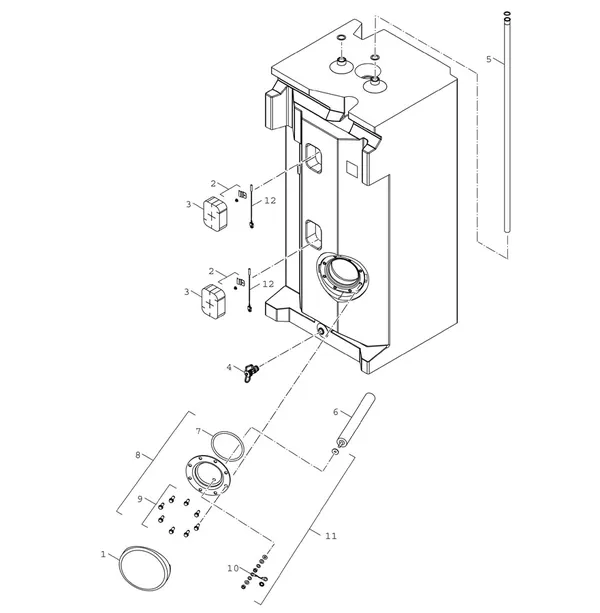 Explosionszeichnung Bosch Compress 5800i AW (CS5800iAW 12 M): Warmwasserspeicher