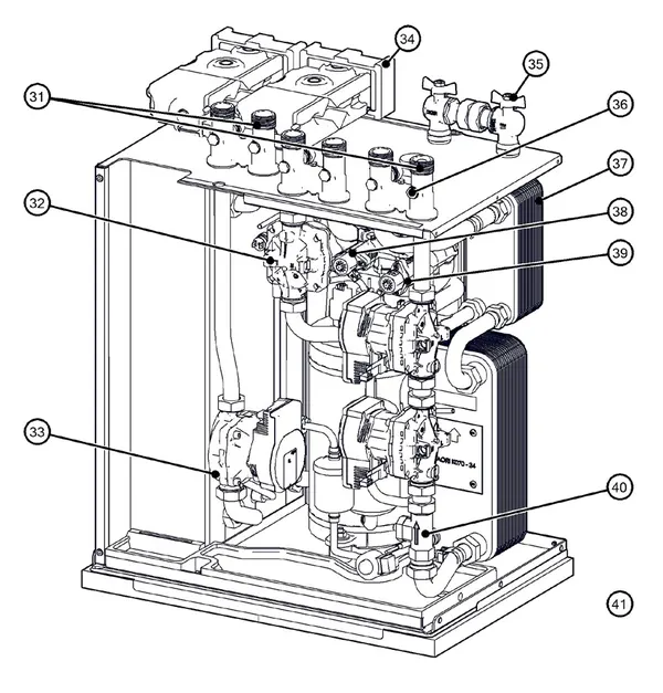 Explosionszeichnung Itho Daalderop 5. Generation WPU 35-KC (03-00695): Hydraulisch