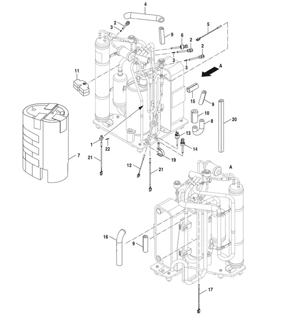 Explosionszeichnung Bosch Compress 5800i AW 10 OR-T: Sensoren und Isolierung