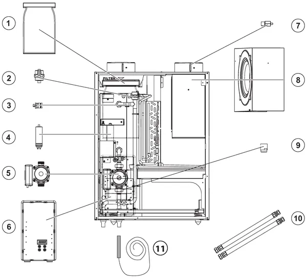 Exploded view Inventum Ecolution Combi 50: Totaaloverzicht