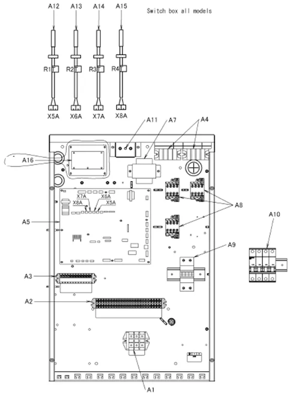 Explosionszeichnung Daikin EHVX08S18CB3V | Standgerät 8kW: Schaltkasten