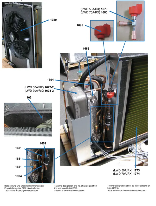 Explosionszeichnung Alpha Innotec LWD 50-70A-RX: Anschlussteile
