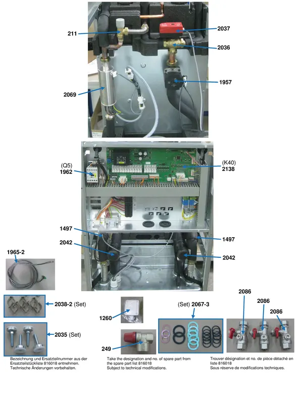 Explosionszeichnung Alpha Innotec SWCV 162K3: Anschlussteile
