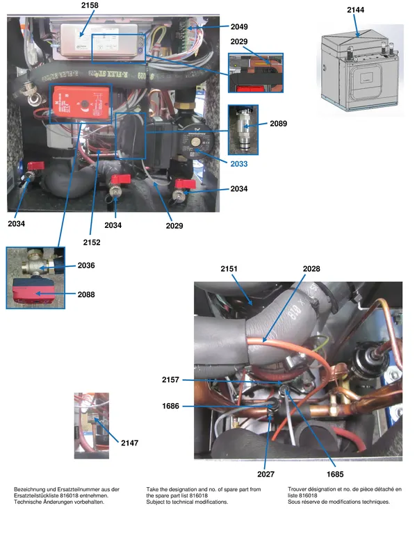 Explosionszeichnung Alpha Innotec SWCV 162K3: Anschlussteile