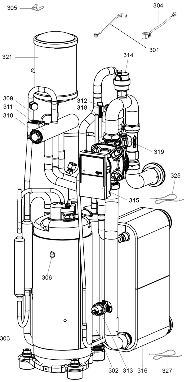 Exploded view Atag ODM 11 T | buitenunit 3-fase: Compressor