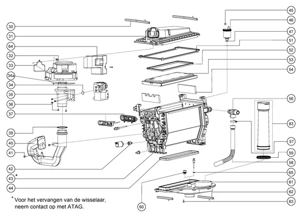 Exploded view Atag Q30CC | vanaf 2006 OSS2: Wisselaar