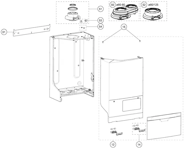 Exploded view Atag i28CZ iCon1: Mantel