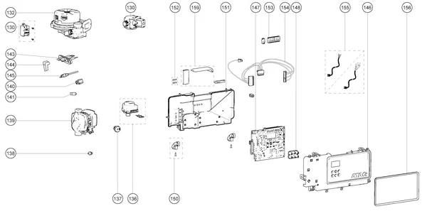 Exploded view Atag P27C iCon1: Elektrische componenten