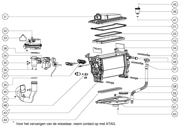 Exploded view Atag A203EC | vanaf 10-2016 OSS2: Wisselaar