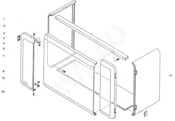 Exploded view Atag Blauwe Engel HR 39 T: Mantel