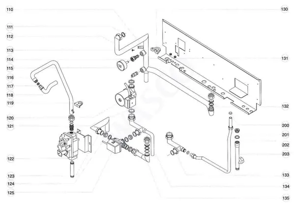 Exploded view Atag Blauwe Engel VR 48: Leidingen