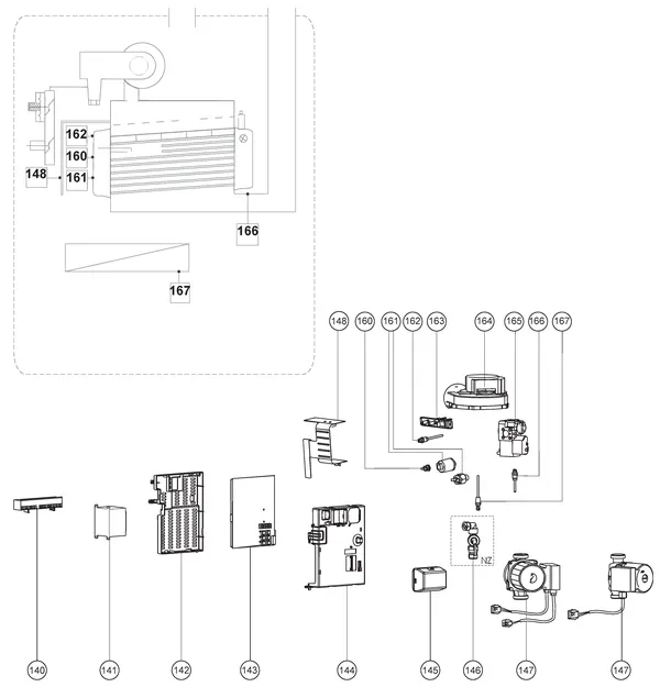 Exploded view Atag Enigma SHR 24Ti: Elektra