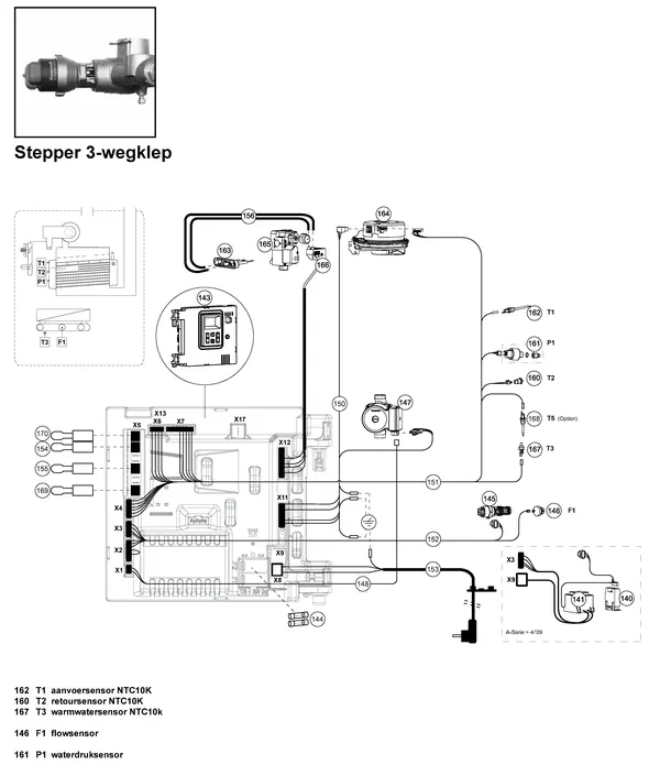 Exploded view Atag E264EC ALEC | vanaf 2013 OSS2: Stepper 3 wegklep