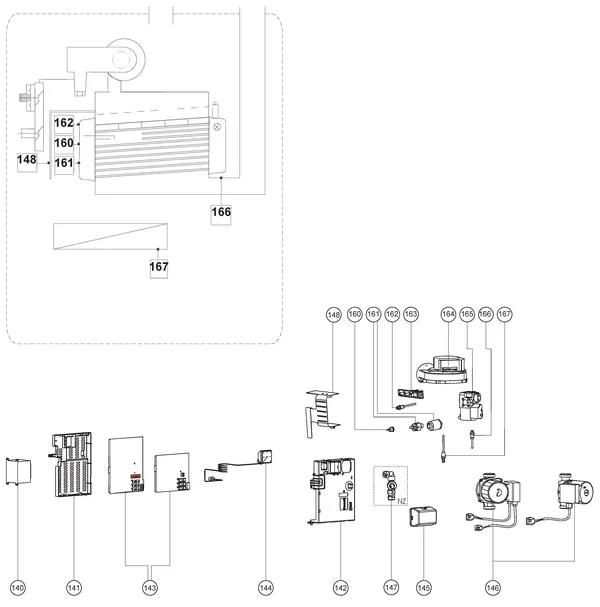 Exploded view Atag Perfect PF-SHR 15: Elektra