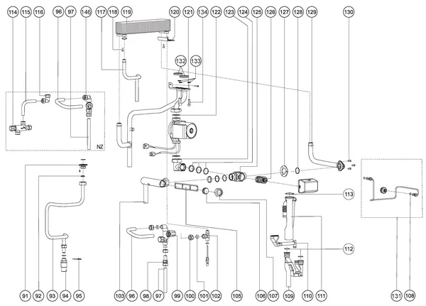 Exploded view Atag Perfect PF-SHR 24T NZ: Leidingen